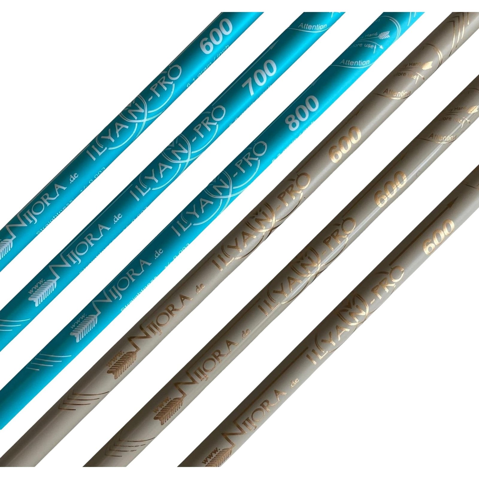 Nijora_Ilyan_Pro_Colorline_Carbonschaft_8lagig_Linearcarbon_Cyan_Beige_Spine600_Spine700_Spine800_Spine1000_ID6.22mm_3D_Target_Feld_Bogen_collage_1_2000_LEVOPT_V1 Ilyan Pro Colorline – Bild 1