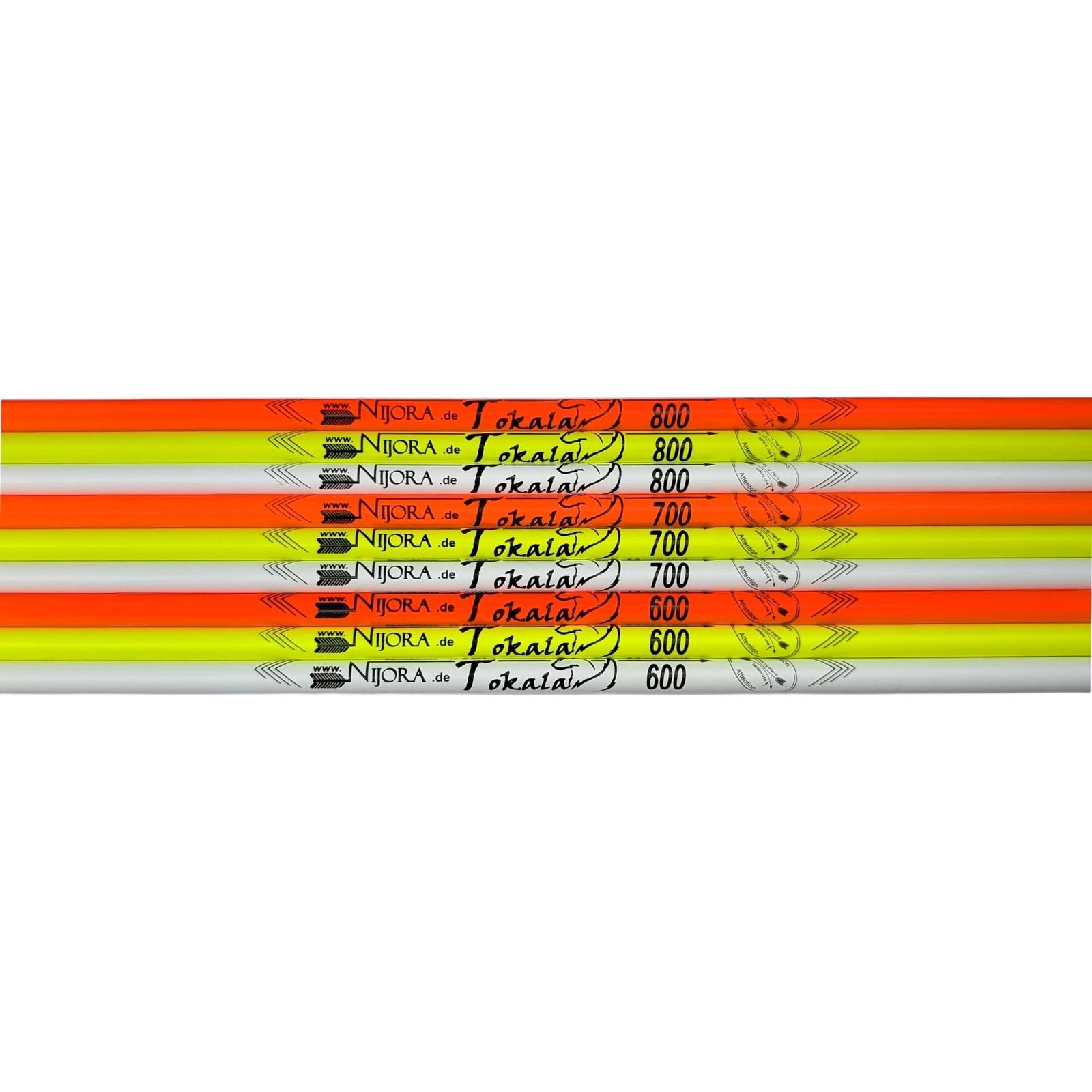 NIJORA_Tokala_Colorline_Carbonschaft_3K_Carbon_Pfeilschaft_Orange_Gelb_Weiss_Spinewert_600_700_800_Bogensport_Pfeilbau_003_Straightness_new_1_2000_LEVOPT_V1 Tokala Colorline – Bild 1
